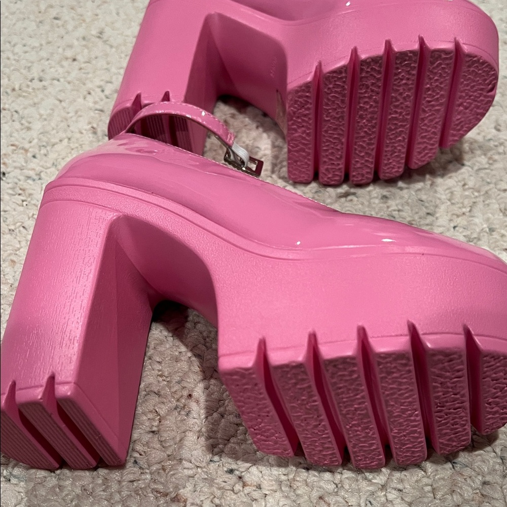 Pink Patent Platform Mary Jane Heels - Picture 3 of 3